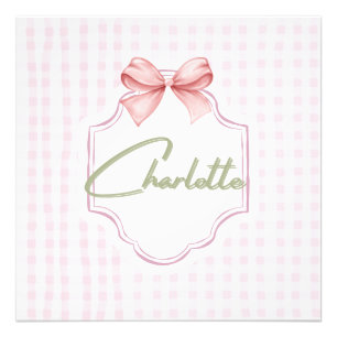 Photo Charlotte Nœud Rose Personnalisé & Impression Ging