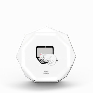 Photo Chat Blanc Dormir Sur L'Ordinateur Portable Bloc P