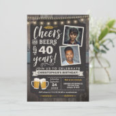 Photo Cheers and Beers 40th Birthday Invitation (Debout devant)