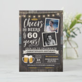 Photo Cheers and Beers 60th Birthday Invitation (Debout devant)