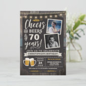 Photo Cheers and Beers 70th Birthday Invitation (Debout devant)