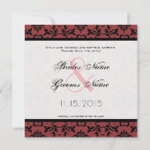 Photo Cherry & Black Damask Faire-Part de mariage  (Dos)