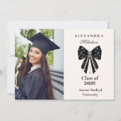 Photo Chic Coquette Graduation Celebration Aankondiging (Voorkant)