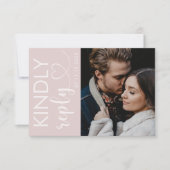 Photo chic et carte RSVP de mariage rose pâle (Devant)