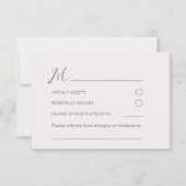 Photo chic et carte RSVP de mariage rose pâle (Dos)