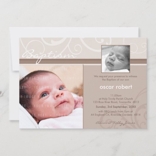 PHOTO CHRISTENING INVITATIONS :: caritatif 1L (Devant)