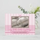 PHOTO CHRISTENING INVITATIONS :: élégamment 2L (Debout devant)