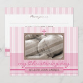 PHOTO CHRISTENING INVITATIONS :: élégamment 2L (Devant / Derrière)