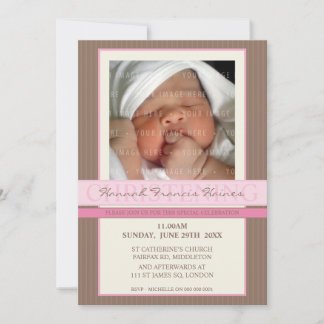PHOTO CHRISTENING INVITATIONS :: élégance 2P