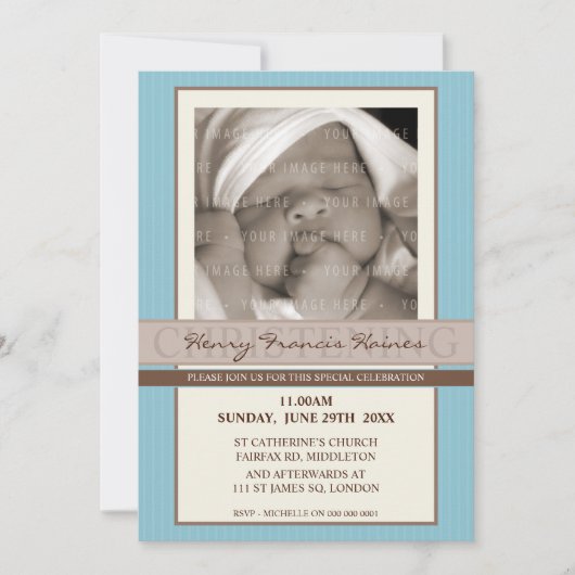 PHOTO CHRISTENING INVITATIONS :: élégance 8P (Devant)