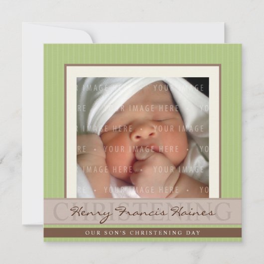 PHOTO CHRISTENING INVITATIONS :: élégance 9SQ (Devant)