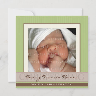 PHOTO CHRISTENING INVITATIONS :: élégance 9SQ