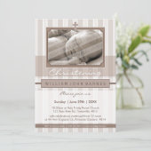 PHOTO CHRISTENING INVITATIONS :: élégant 1P (Debout devant)