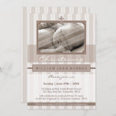 PHOTO CHRISTENING INVITATIONS :: élégant 1P (Devant / Derrière)