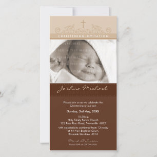 PHOTO CHRISTENING INVITATIONS : elegant 3