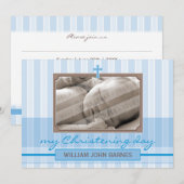 PHOTO CHRISTENING INVITATIONS :: élégant 4L (Devant / Derrière)