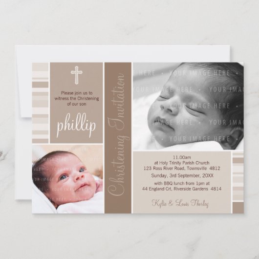 PHOTO CHRISTENING INVITATIONS :: essence 3L (Devant)