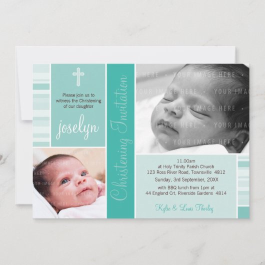 PHOTO CHRISTENING INVITATIONS :: essence 9L (Devant)