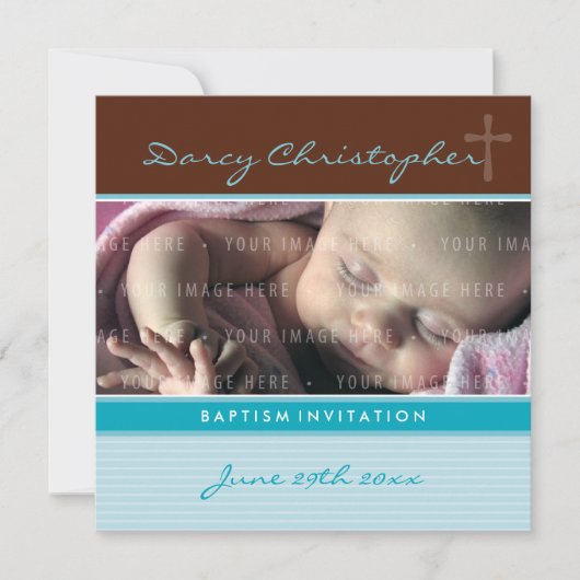 PHOTO CHRISTENING INVITATIONS :: foi 2SQ (Devant)