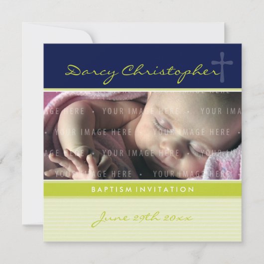 PHOTO CHRISTENING INVITATIONS :: foi 5SQ (Devant)