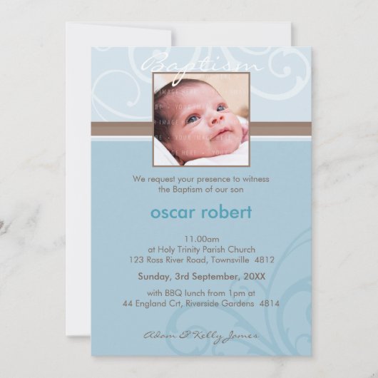 PHOTO CHRISTENING INVITATIONS :: organisme caritat (Devant)
