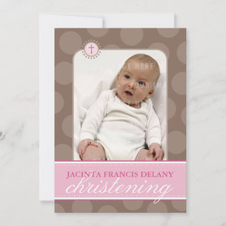 PHOTO CHRISTENING INVITATIONS :: polkadot 1P