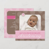 PHOTO CHRISTENING INVITATIONS :: polkadot 1SQ (Devant / Derrière)