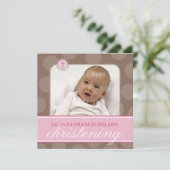 PHOTO CHRISTENING INVITATIONS :: polkadot 1SQ (Debout devant)