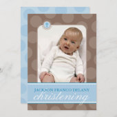 PHOTO CHRISTENING INVITATIONS :: polkadot 2P (Devant / Derrière)
