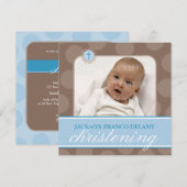 PHOTO CHRISTENING INVITATIONS :: polkadot 2SQ (Devant / Derrière)