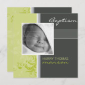 PHOTO CHRISTENING INVITATIONS :: posh 4SQ (Devant / Derrière)