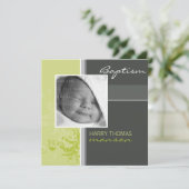 PHOTO CHRISTENING INVITATIONS :: posh 4SQ (Debout devant)