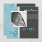 PHOTO CHRISTENING INVITATIONS :: posh 5SQ (Devant / Derrière)
