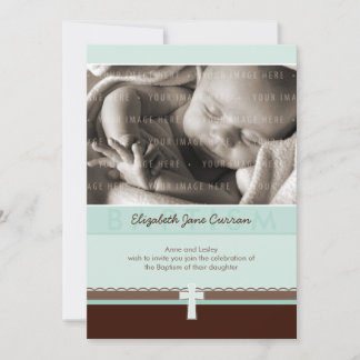 PHOTO CHRISTENING INVITATIONS :: pur 3 P
