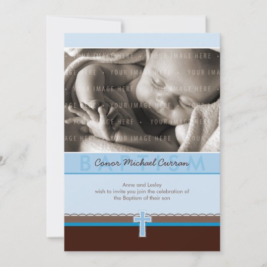 PHOTO CHRISTENING INVITATIONS :: pur 5 P (Devant)