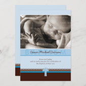 PHOTO CHRISTENING INVITATIONS :: pur 5 P (Devant / Derrière)