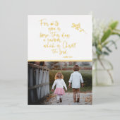 Photo Christian Gold Foil Carte de Noël (Debout devant)