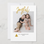 Photo Christmas Family Script Feestdagenkaart (Voorkant)