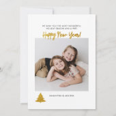 Photo Christmas Family Script Feestdagenkaart (Achterkant)