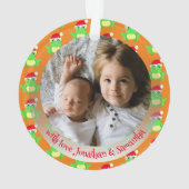 Photo Christmas Orange Frog Santa Hat Motif mignet (dos)