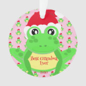 Photo Christmas Pink Frog Santa Hat Motif mignonne (devant)
