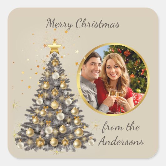 Photo Christmas Sticker - Elegant Style (Devant)