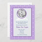 PHOTO circulaire 5x7 sur un Faire-part de naissanc (Devant / Derrière)