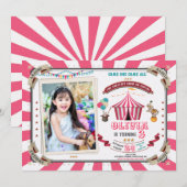 Photo Circus invitation anniversaire Carnaval Vint (Devant / Derrière)