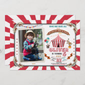 Photo Circus invitation anniversaire Carnaval Vint (Devant / Derrière)