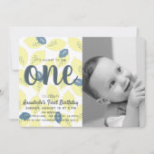 Photo citron & feuille 1er anniversaire Invitation (Devant)