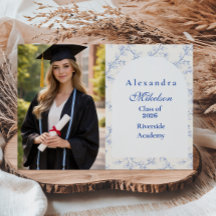Photo Classic Porcelain Blue Graduation Party