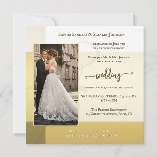 Photo classique en or ivoire après Faire-part de m (Devant)