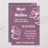 Photo classique Faire-part de mariage florale de p (Devant / Derrière)