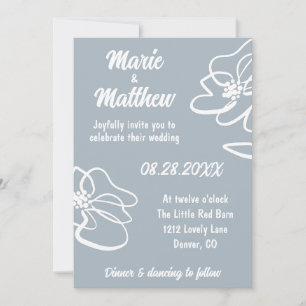 Photo classique Faire-part de mariage florale gris